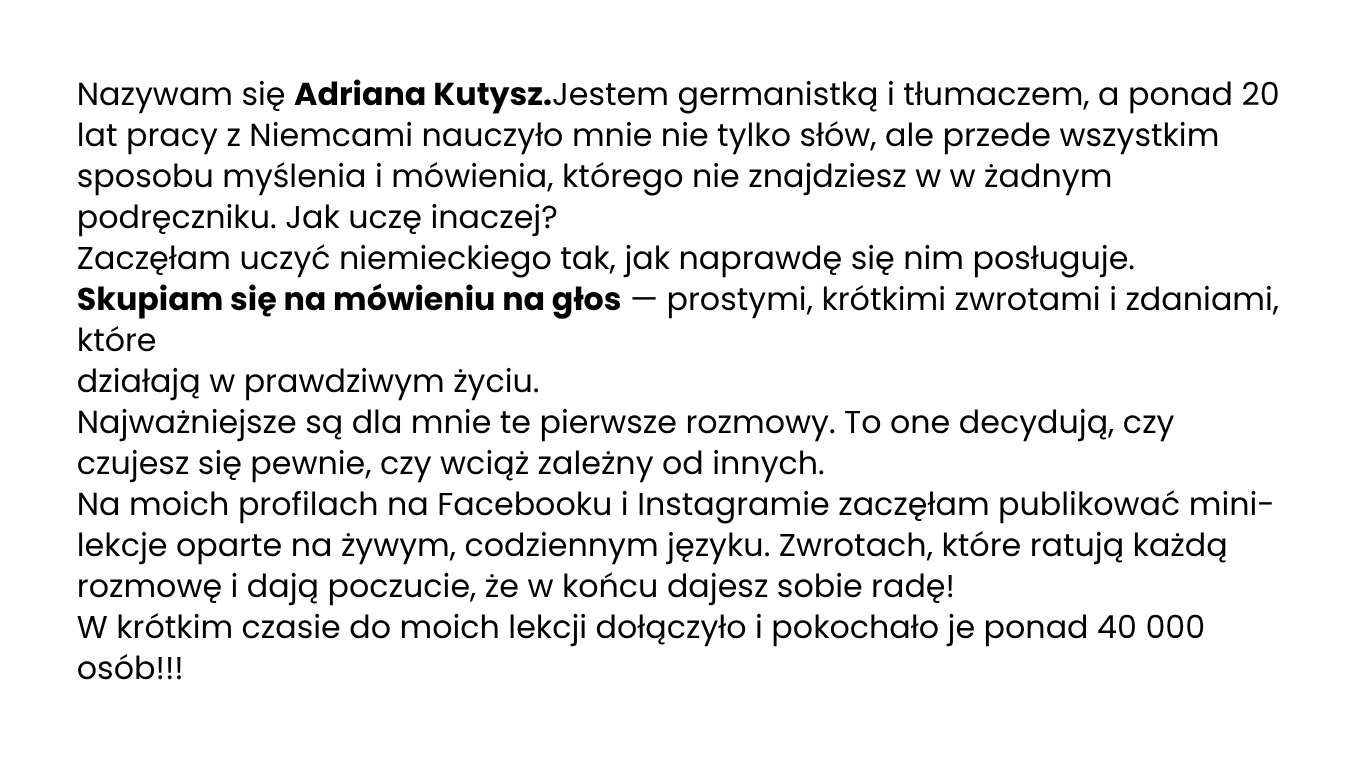 O mnie - Adriana Kutysz